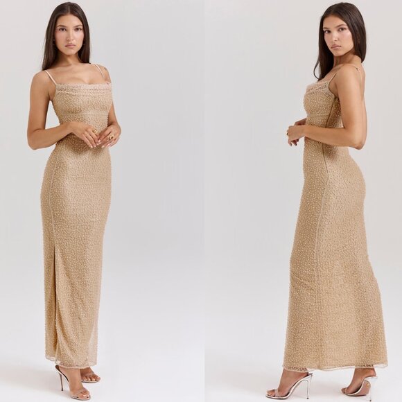 HOUSE OF CB 'Calla' Seapearl Embellished Maxi Dress NWT - Picture 3 of 11